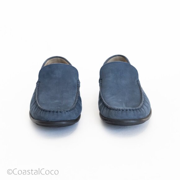 ECCO Men's Classic Moc 2.0 Driving Shoes Blue Leather Loafers Size 41 (US 7–7.5) - Picture 2 of 12